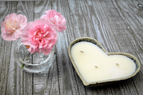 Deep Blue Ocean Heart Candle