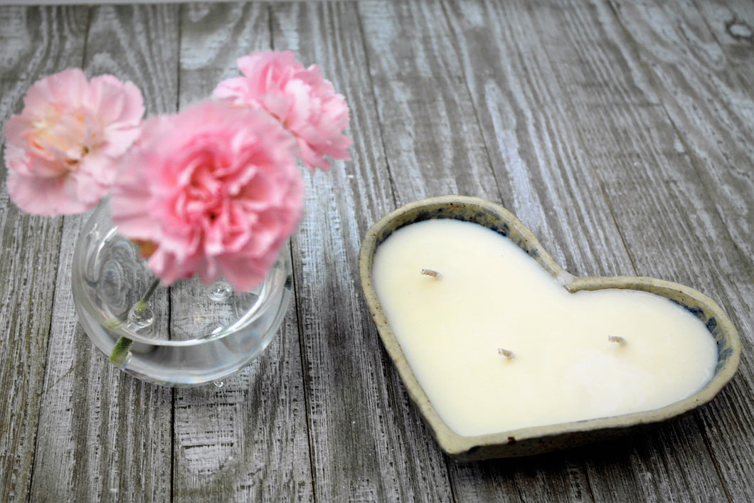 Deep Blue Ocean Heart Candle